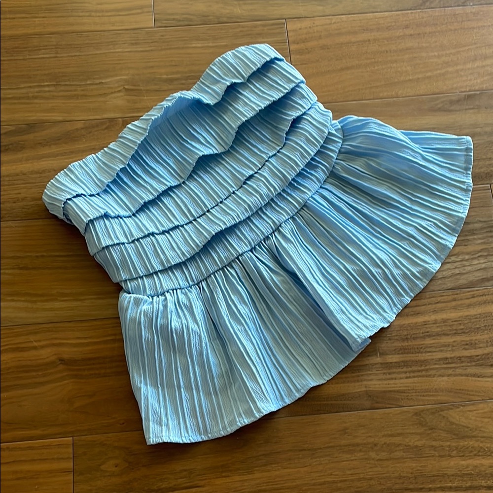 Blue Ruched Top
